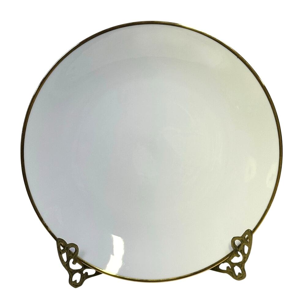 Bangladesh Elegant and Simple Gold Rim Coupe 10" Dinner Plate-Excellent